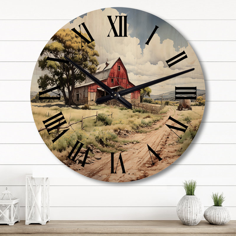 Horloge murale en bois massif Sturbridge, Grand