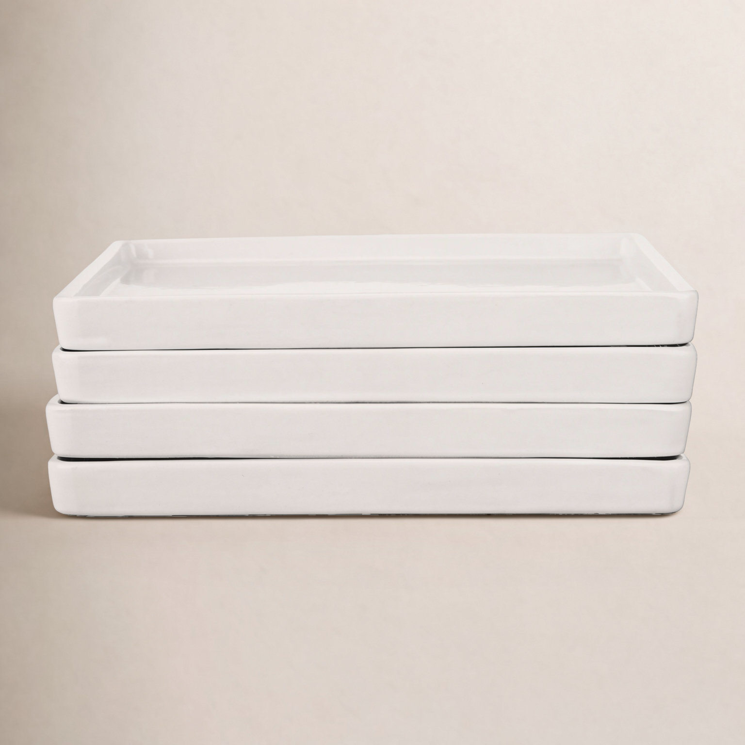 Stone Lain Grace 4-Piece Salad Plate Set Stoneware, White