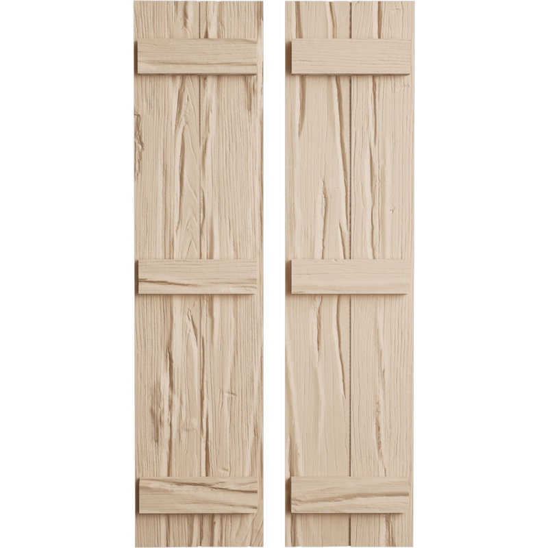 Volets rustiques à deux planches en simili-bois (par paire), H 56 po x l 11 po x P 1 po, 11"