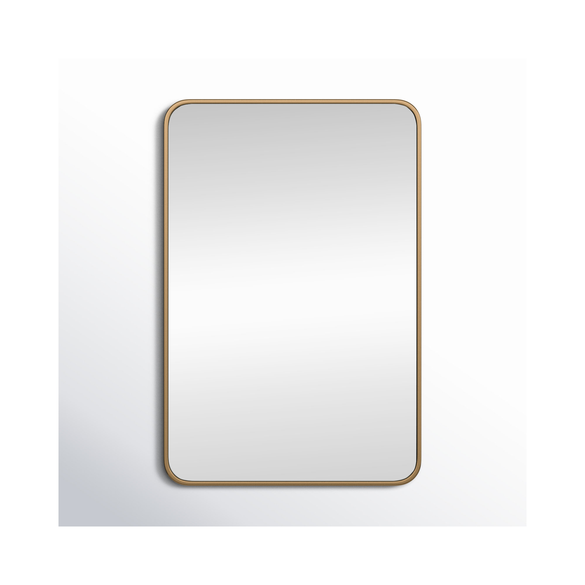 Sabine Metal Rounded Rectangle Wall Mirror, 36" x 24", Brass