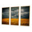 «Stormy Clouds Over Wheat Field» - ensemble d'art mural sur toile encadré paysage-2087042667-2087042645