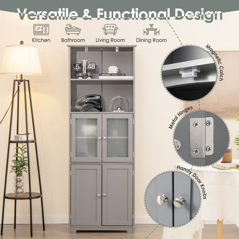 Amajae Freestanding Linen Cabinet