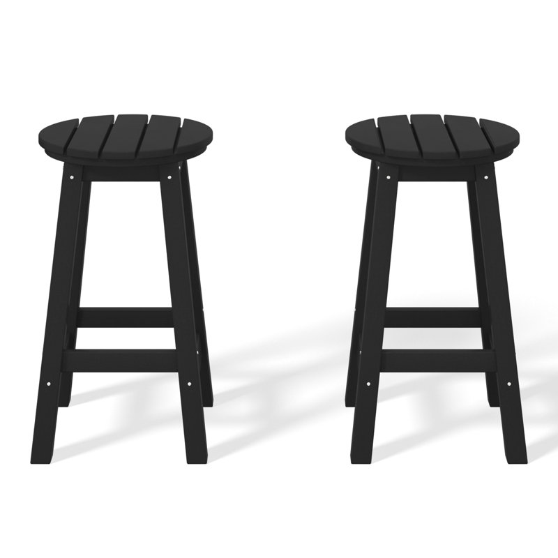 Tabouret de comptoir rond 24 po Laguna, Noir