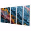 5 pièces d'art mural bleu foncé-967146211