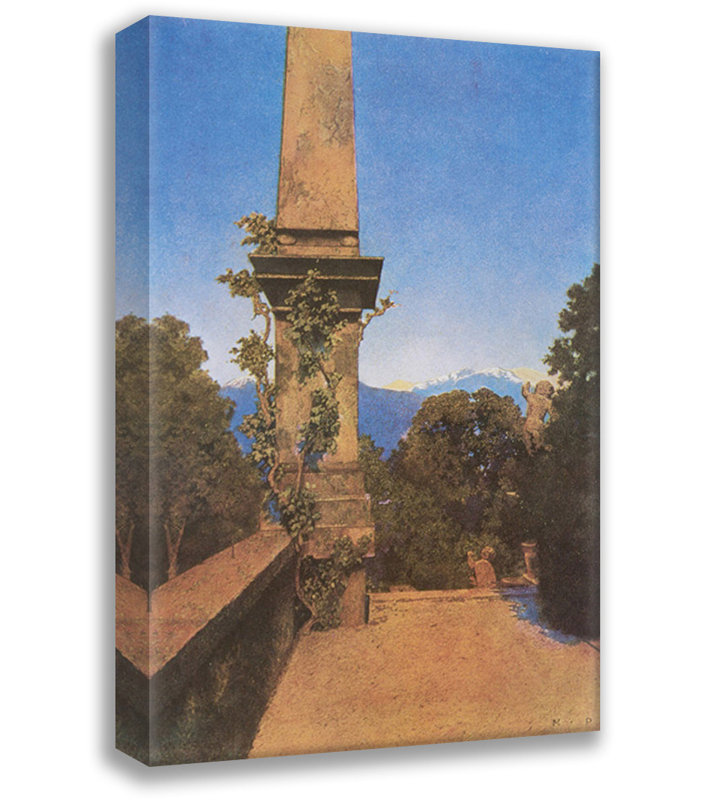 «In the Gardens of Isola Bella, Lake Majeur» par Maxfield Parrish, toile tendue avec châssis, H 18 po x l 13 po