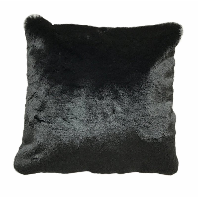 Housse et insert de coussin carré Chinchilla, Noir