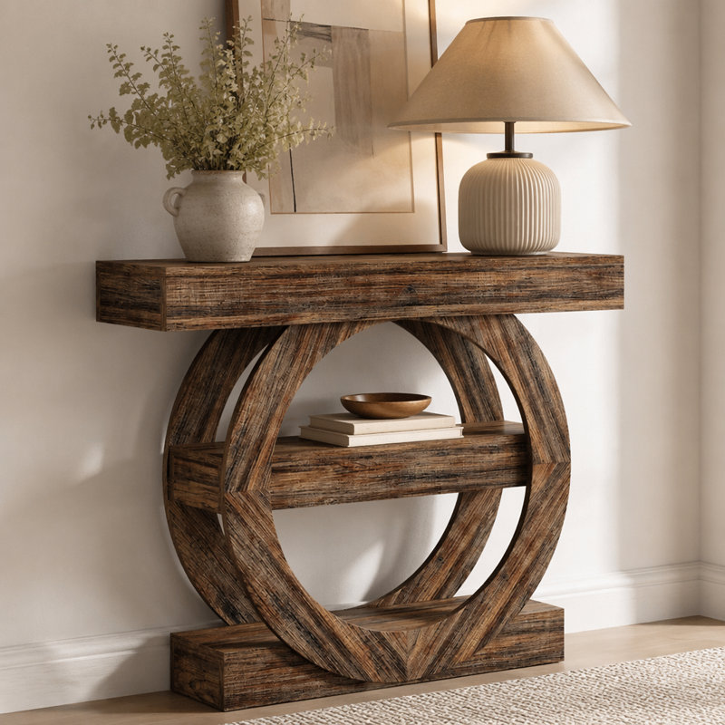 Console de 105 cm (41,3 po), table d'entrée à 3 niveaux avec tablettes de rangement