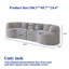 Canapé modulaire incurvé surdimensionné, 106,3 po, canapé nuage sans os moderne avec 6 coussins-45210873