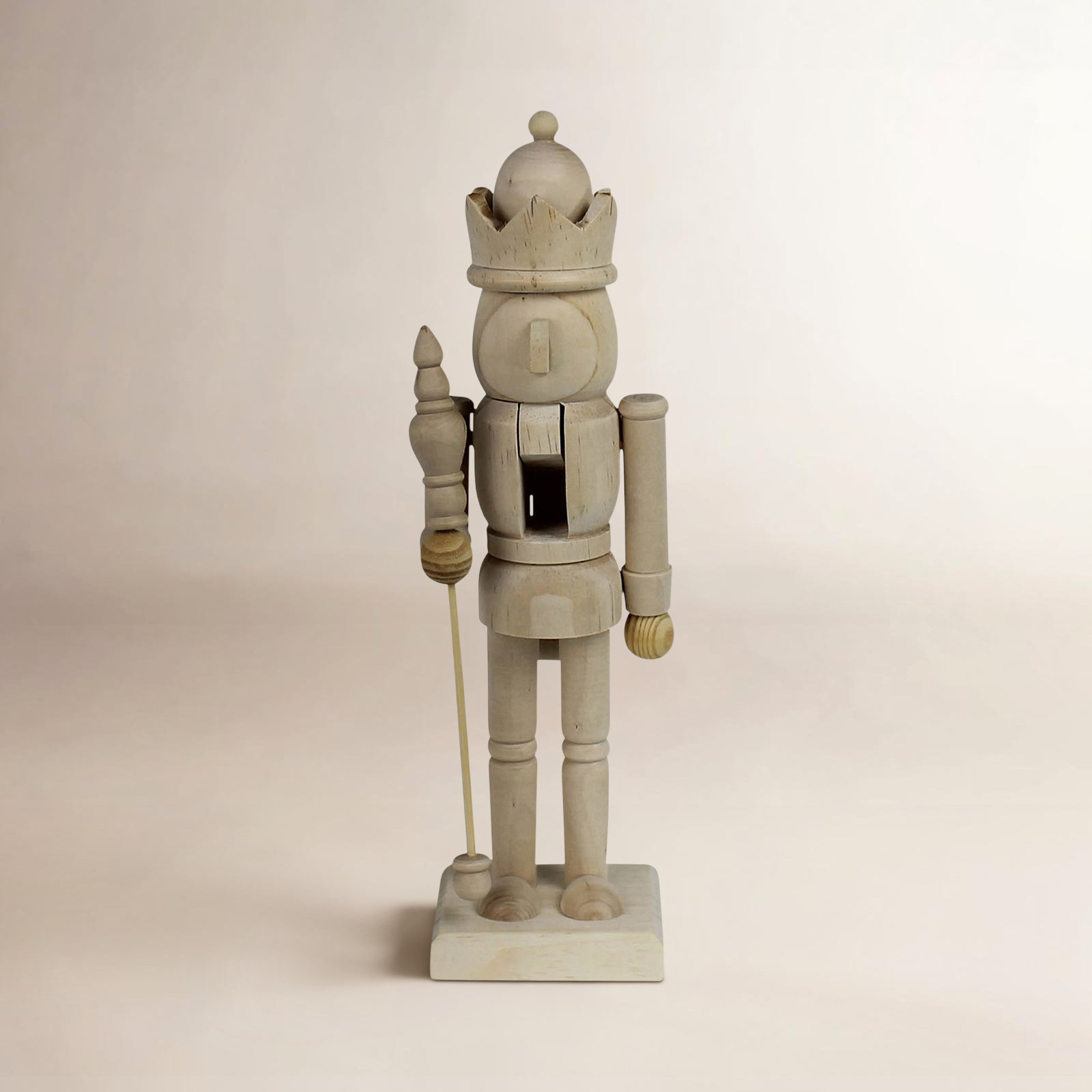 Wooden Nutcracker Figurine, Taupe