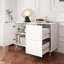 Buffet à motif de vagues avec 2 portes, 2 tiroirs et tablettes réglables-418226008
