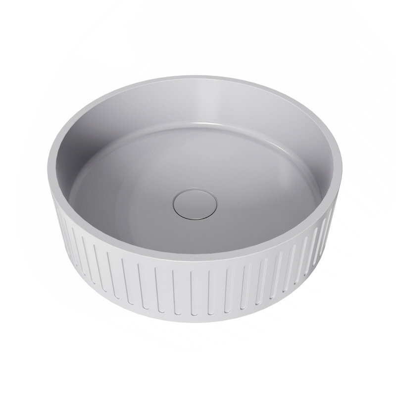 Lavabo de salle de bain rond 15 po