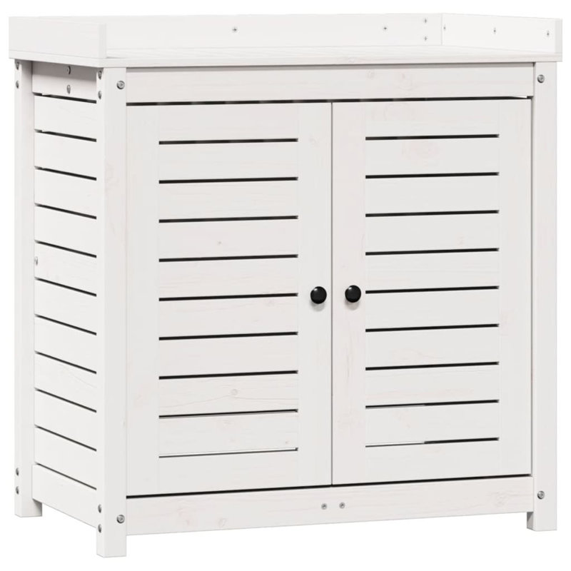 Wood Potting Bench, White