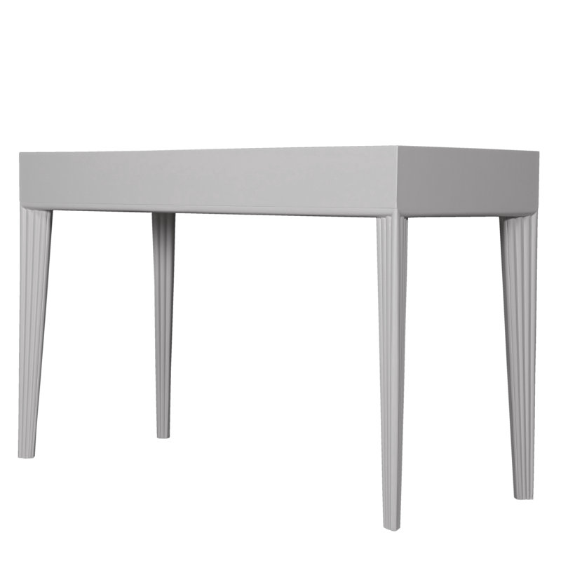 Barcelona Solid Wood Writing Desk, Light Gray