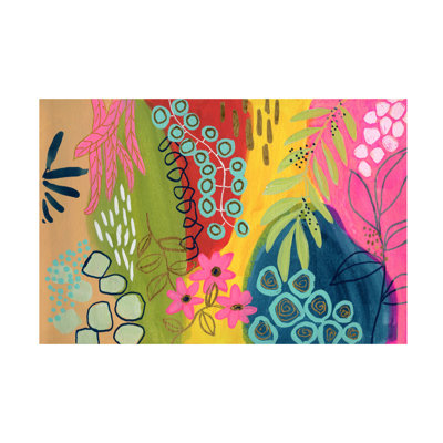 Wrapped Canvas Wall Art - Suzanne Allard 'Blue Palm B' Wall Art for Living Room, Bedroom, or Office Décor  - 22x32
