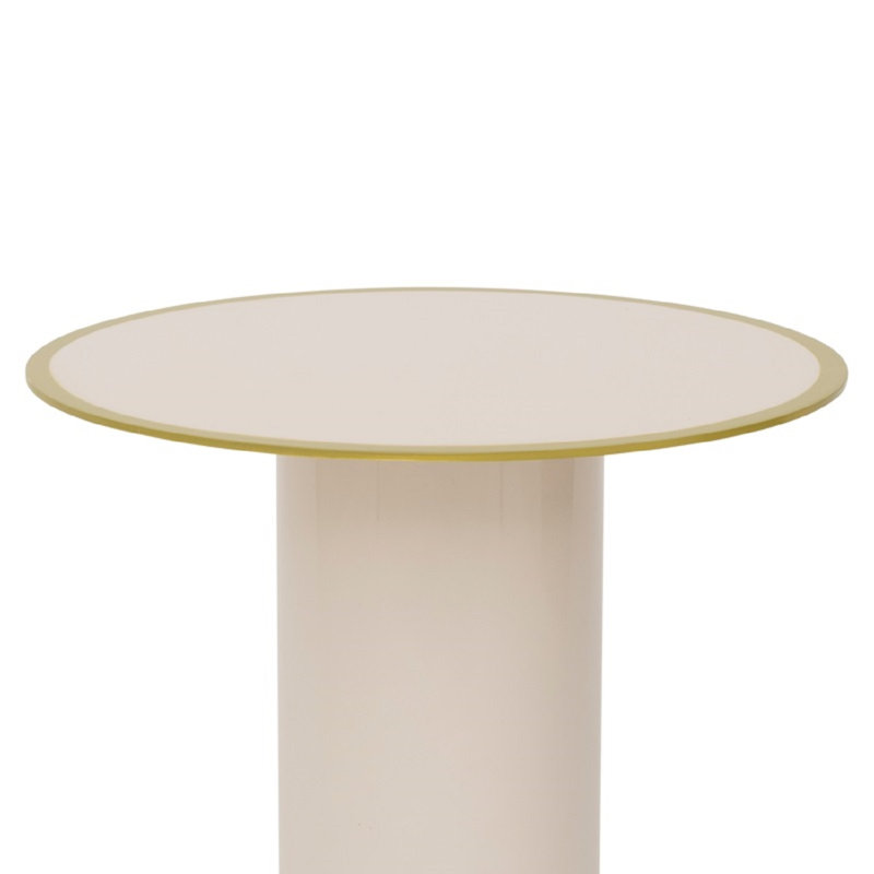 Table d'appoint Alfrida Tiro, lait d'amande, Blanc