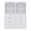 Armoire de rangement pour salle de bain avec portes quadruples avec tablettes personnalisables et six tablettes ouvertes