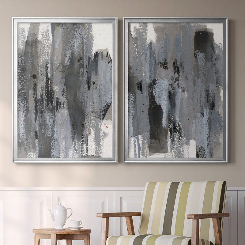 Toile encadrée de qualité supérieure Loft Pastel III - prête à être accrochée, H 24,5 po x l 37 po, Argent argent