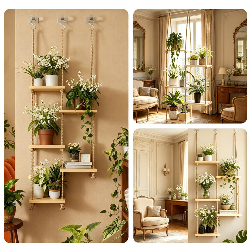 Support à plantes suspendu Boho