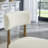 Darla 5Pc 72"W Rectangular Walnut Oak Finish Sled Dining Set With Beige Sherpa Fabric Chairs