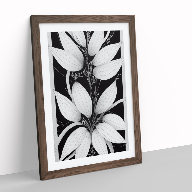 Heavenly Flowers - Single Picture Frame Print, 34cm H x 25cm W x 2cm D, Walnut