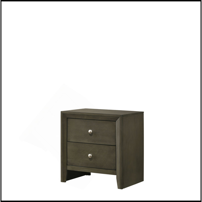 Gray Finish Nightstand