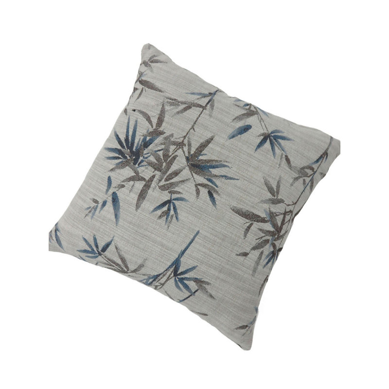  Coussin contemporain, 22 po x 22 po, Bleu / gris