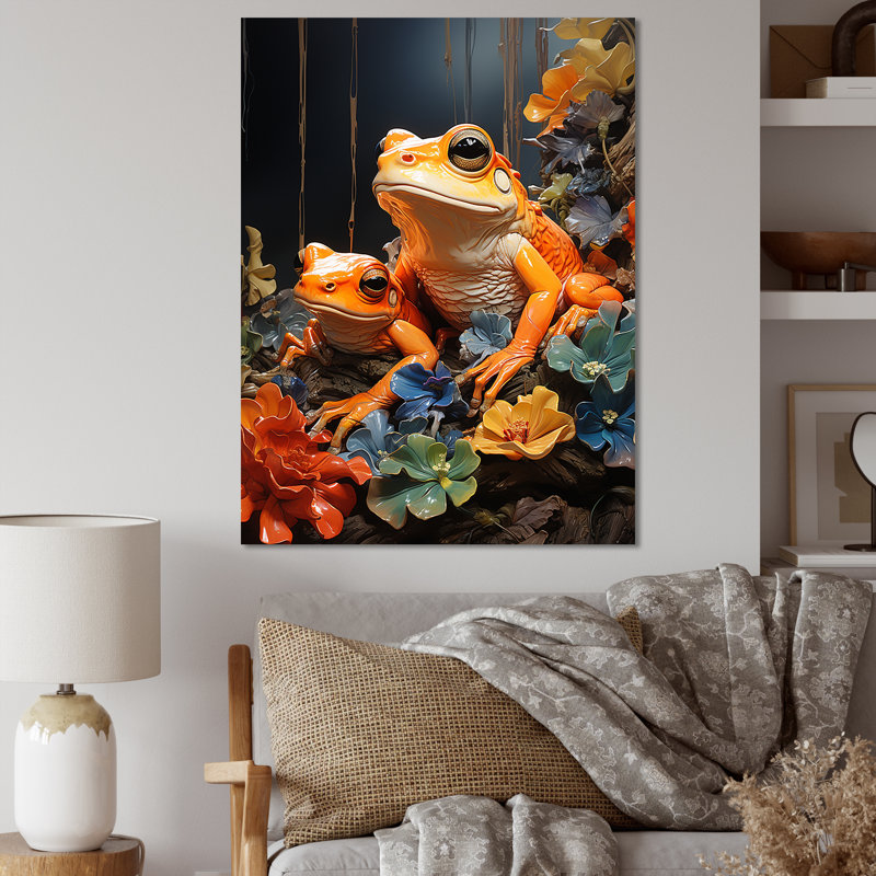 «Expressionist Frog Spirit» sur impression sur toile, H 44 po x l 34 po x P 1,5 po, Toile tendue