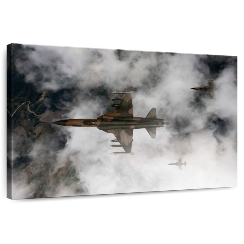 Mait Cloudy Fighter Jets, 20" H x 30" W