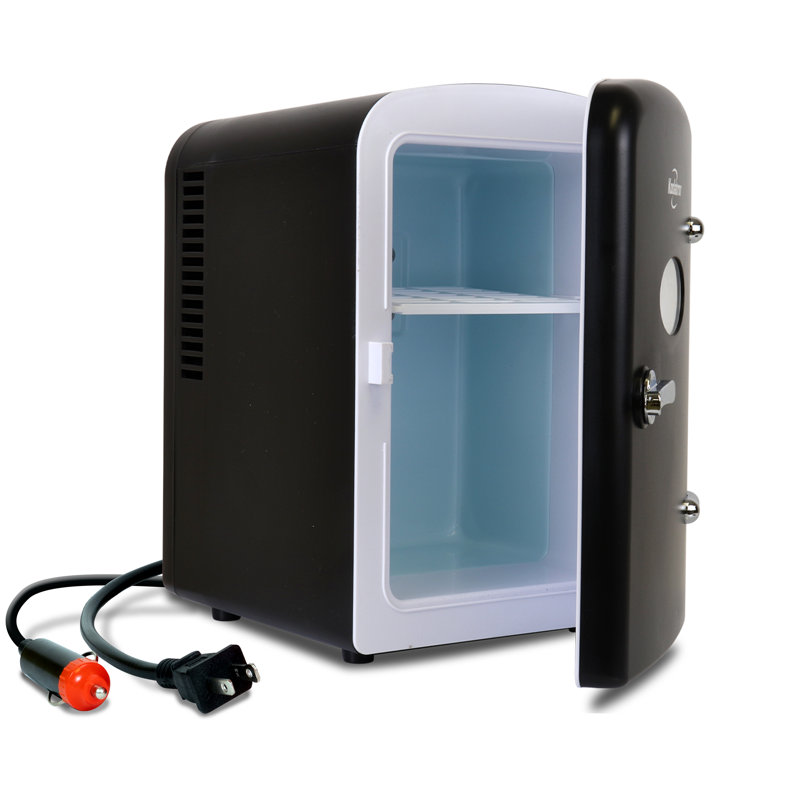Compact Black Retro Portable Mini Fridge for RV