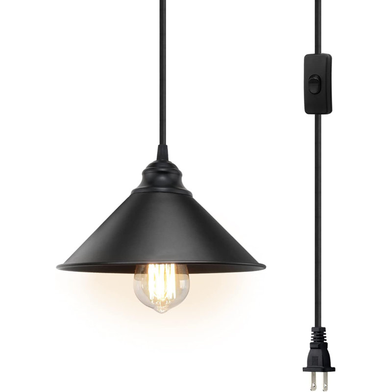 Breakwater Bay Plug in Pendant Light, Industrial Hanging Light with ...