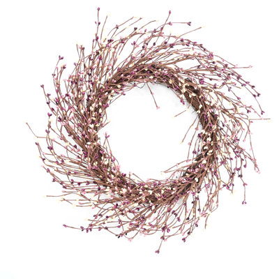 Birch Lane™ 22" Artificial Farmhouse Grapevine Twig Berry Pip Fall Wreath For Thanksgiving Day Harvest Festival Decor