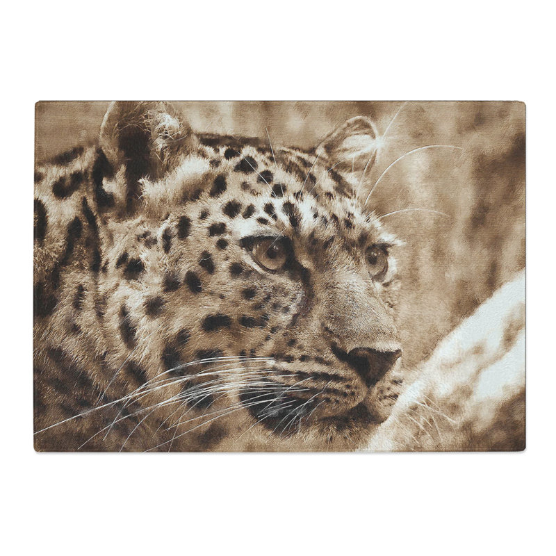 Leopard Vol.3 Painting Chopping Board, 0.4cm H x 20cm W x 28.5cm L