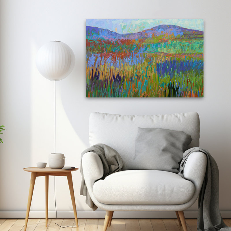Champ de couleurs n ° 68 - Art contemporain de paysages, H 24 po x l 36 po