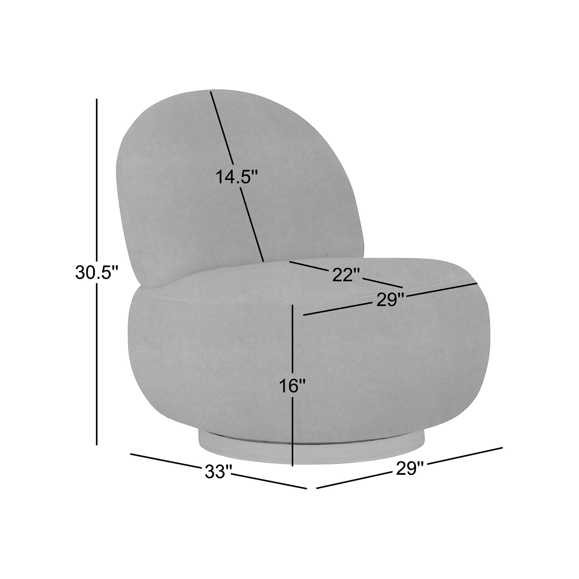 Lulu 29'' Wide Swivel Side Chair, Mocha, Dorado Snow Crypton® Chenille 5558-000