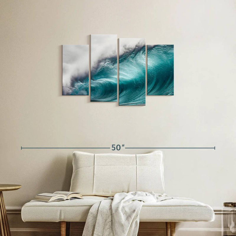 Gillard Big Blue Ocean Wave, H 22 po x l 36 po
