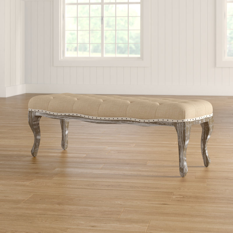 Moneta Upholstered Bench, Wheat Beige