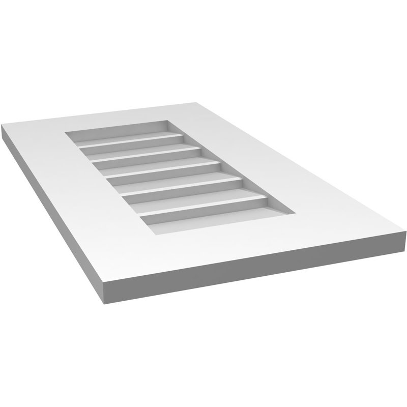 Vent à pignon rectangulaire en uréthane non-fonctionnel, H 24 po x l 14 po x P 1 po