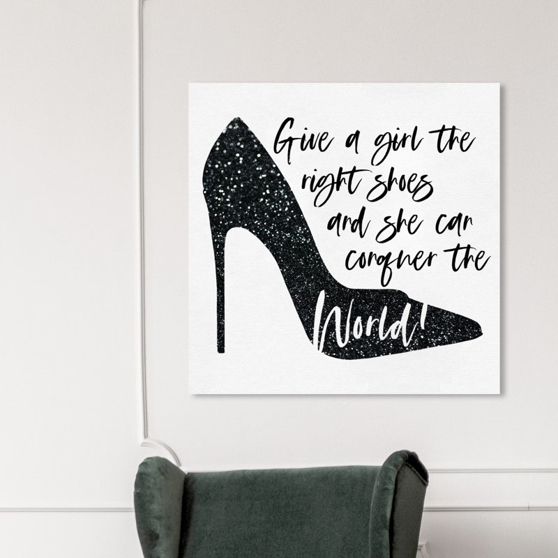 «The Right Shoes», art textuel sur toile, H 36 po x l 36 po