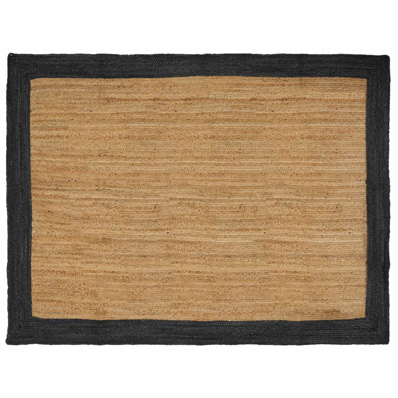 Rectangle Hand Braided Area Rug, Natural/Dark Grey, Rectangle 200cm x 290cm
