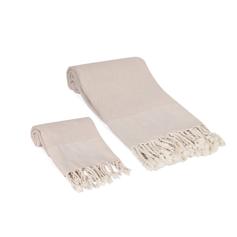 Ensemble de serviettes en coton turc 2 pièces Luciana Janessa, Sable du désert