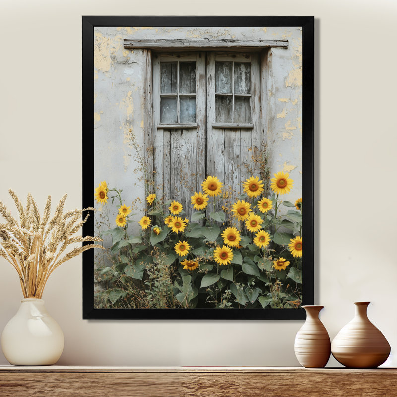 Gilyard - Floral Wall Art Living Room, H 32 po x l 24 po, Reproduction encadrée sans passe-partout, Noir, noir, noir, noir