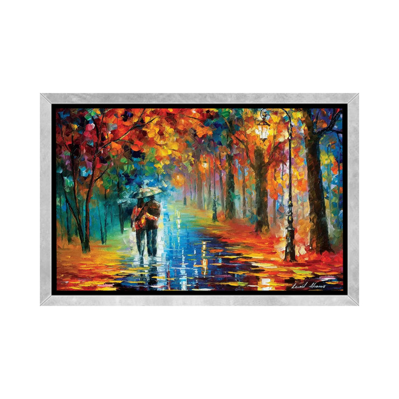 «Autumn Hug» par Leonid Afremov, reproduction d'art sur toile tendue, H 40 po x l 60 po, Toile encadrée