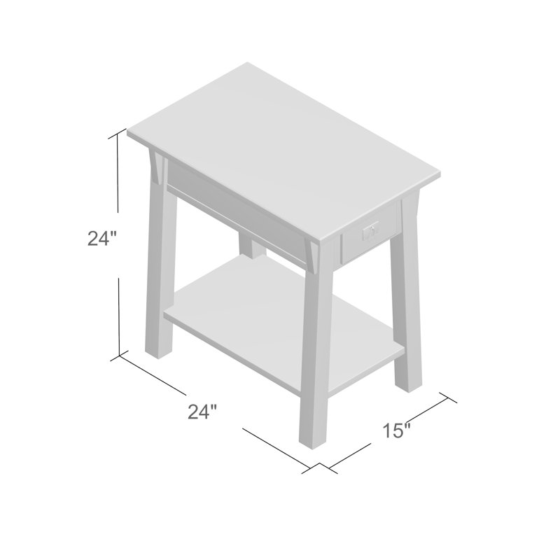 Mission Solid Wood Side Table, Russet