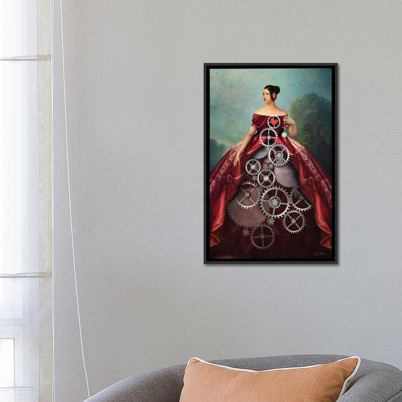 Roue de la fortune par Catrin Welz-Stein - impression d'art graphique, H 26 po x l 18 po x 1,5 po, Toile avec cadre noir
