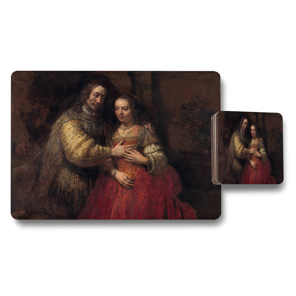 Romantic Classical Painting Placemat And Coaster Set For Dining