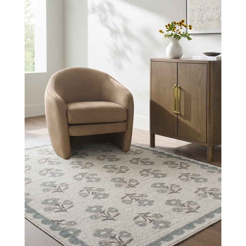 Jenni Yolo Home x Livabliss Louise Machine Woven Rug, Ivory/Light Brown/Sage/Black, Rectangle 7'10" x 10'2"