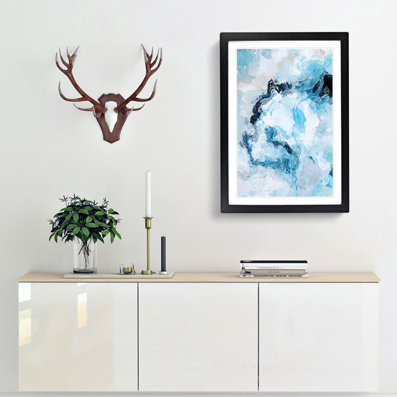Reflecting on the Love in Abstract - Picture Frame Graphic Art Print, Black Framed, 65cm H x 48cm W x 2cm D