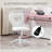 Office Task Chair, Heart Chair with Swivel Wheels, White