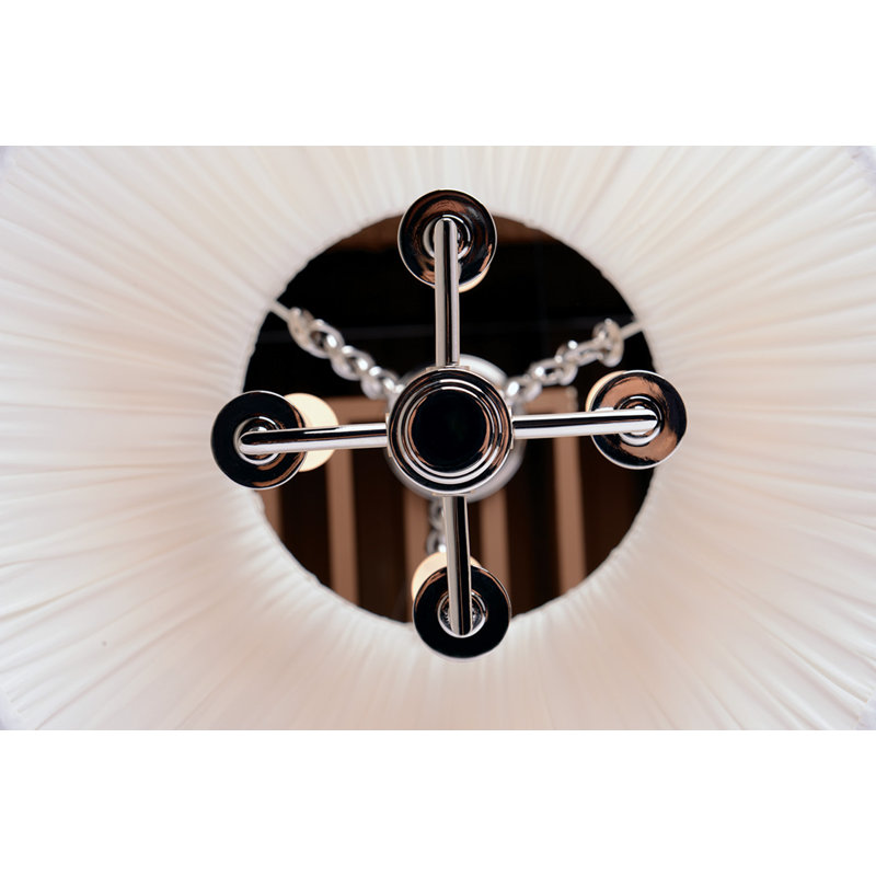 Lustre conique à 8 lumières Trejuan, Nickel poli