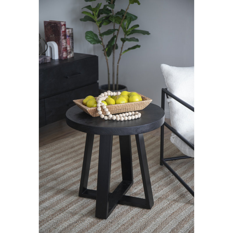 Table basse élégante noire D23,5 x 24,5 po